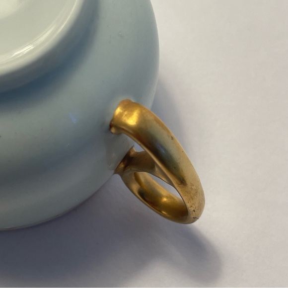 Antique Hermann Ohme Opalescent Hand Painted Violets Tea Cup Germany 1900 - Picture 8 of 11